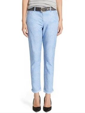 J. McLaughlin Lexi Blue Snakeskin Print Stretch Pants, Size 10